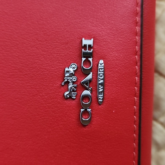 Coach Vibrant Red Leather Wallet NWT - Picture 2 of 9